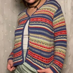 Eddie Bauer Linen & Cotton Colorful Cute Cardigan
